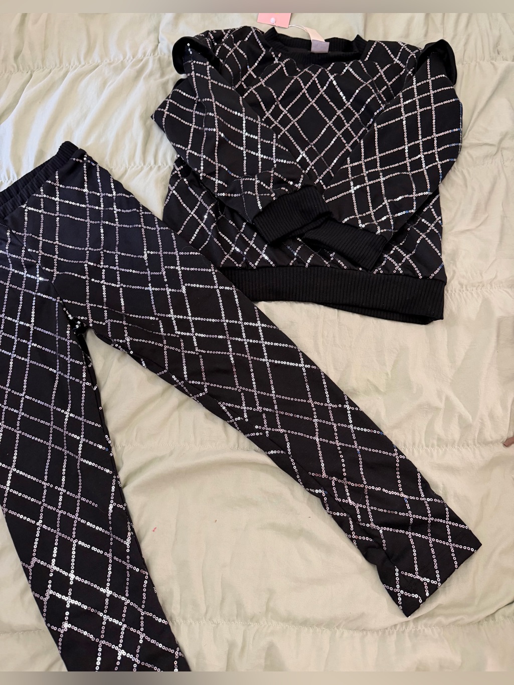 Winter Glam Sequin Ruffle Top And Legging Set — image 2 of 5
